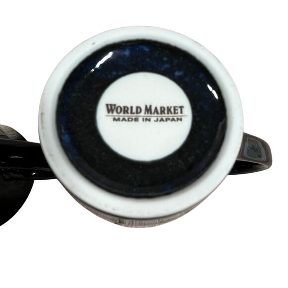 World Market Pair Cherry Blossom Blue Porcelain 10 oz Mug Cup Floral Japan - Picture 11 of 13